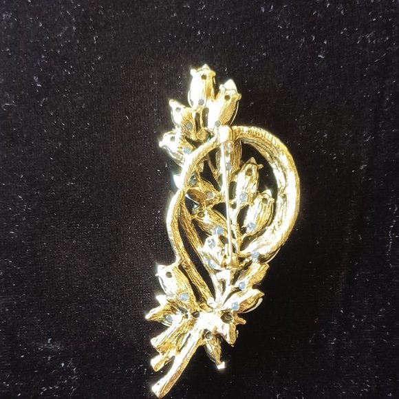 Gorgeous Purple and Aqua Rhinestone Brooch - Picture 5 of 5